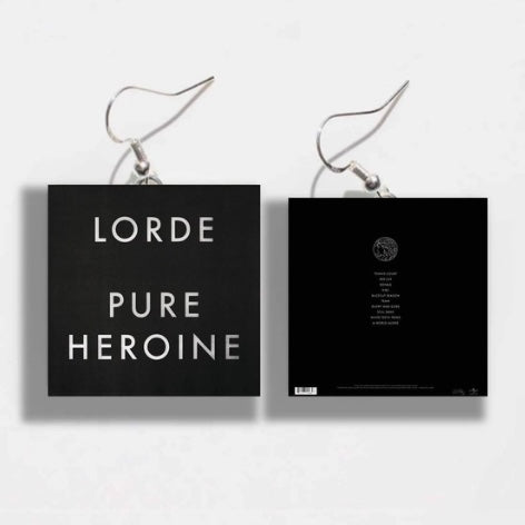 LORDE PURE HEROINE VINYL RECORD EARRINGS