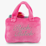 PINK BARKIN BAG "RICH BITCH" DOG TOY