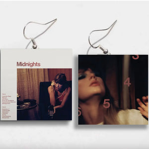 TAYLOR SWIFT MIDNIGHTS BLOOD MOON EDITION VINYL RECORD EARRINGS
