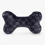 CHEWY VUITTON BLACK CHECKERED BONE DOG TOY