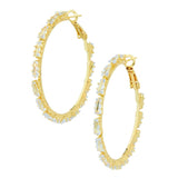 LEILANI GOLD RHINESTONE HOOP EARRINGS