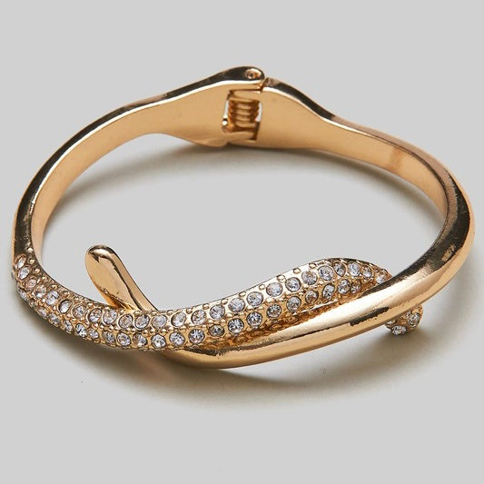 GOLD PLATED SNAKE CUFF BRACELET