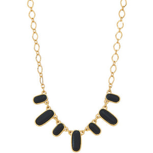 PRISCILLA GOLD & BLACK STATEMENT NECKLACE