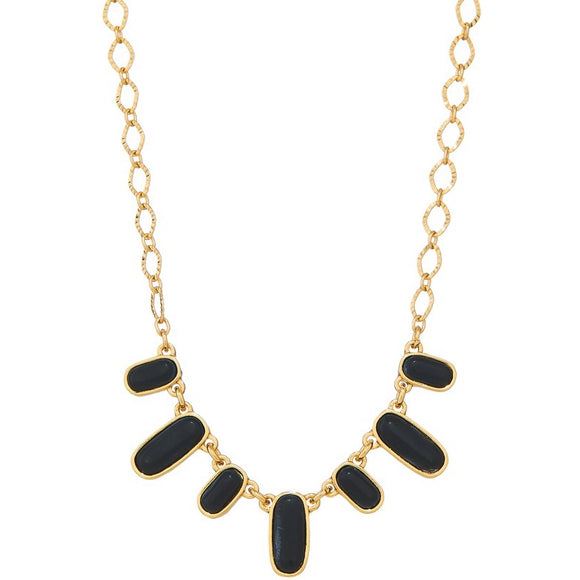 PRISCILLA GOLD & BLACK STATEMENT NECKLACE